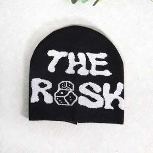 Custom Logo <b>Beanie</b> Hat Colorful Bold Jacquard Lettering <b>Streetwear</b> Skull Cap Unisex Comfortable Knitted Y2K Winter Hat - Product Image 3