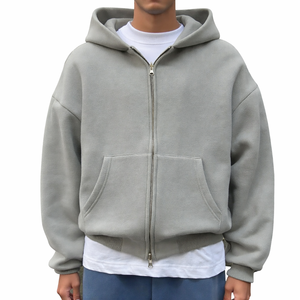 Sweat à capuche en polaire pour homme de qualité supérieure avec intérieur brossé doux, fermeture éclair en métal durable, design ample et confort quotidien - Product Image 1