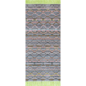 Manchaha Geometric Pattern Wool Bamboo Silk Hand Knotted Rugs High Quality Grey Black Rectangle <b>Carpet</b> for Home Hallway-Les-1330 - Product Image 1