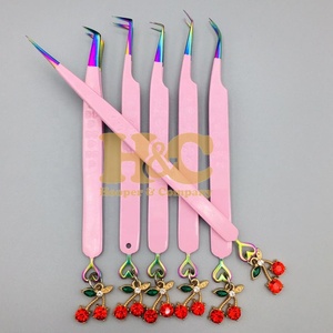 Cherry Tweezers Professional <b>Eyelash</b> Tweezers for <b>Eyelash</b> <b>Extension</b> Stainless Steel Precision Heart Style <b>mink</b> Tweezer - Product Image 6