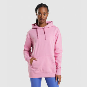Sudaderas de punto personalizadas de gran tamaño de algodón estampado polar de peso pesado liso para mujer sudaderas con capucha lisas para invierno - Product Image 1