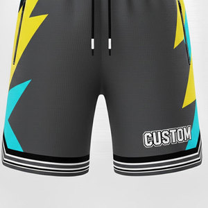 Shorts de sport athlétiques en maille double couche 100% polyester, couleur unie, avec cordon de serrage réglable et poches latérales profondes pour hommes, idéal pour la gym et le basketball - Product Image 5