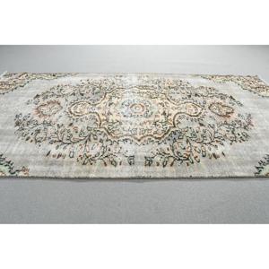 37x7.2 ft Turkish Vintage Patchwork Rug Eco-Friendly Southwestern <b>Wool</b> Area Rug with Latex Backing Gray <b>Brown</b> Medium Pile - Product Image 3