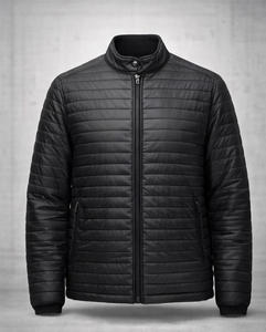 Veste matelassée légère noire pour homme, veste d'hiver isolée, coupe ajustée, décontractée, veste à fermeture éclair pour l'extérieur, veste chaude et respirante - Product Image 2