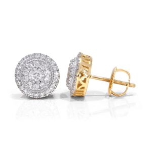 Boucles d'oreilles clous en diamant rond - Product Image 3