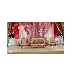 Ensemble de canapé élégant en bois sculpté scène de mariage moderne pour mariée et marié indien confortable canapé de mariée musulman nikah prix d'usine - Product Image 1