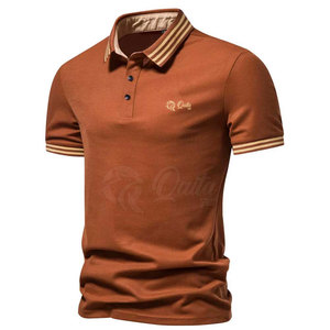 Meilleures ventes T-shirts polo pour hommes 100% coton Coupe ajustée Manches courtes Motif imprimé Dernier design quantité minimale de commande bas - Product Image 2
