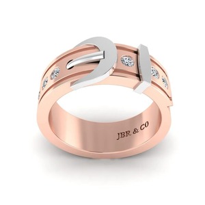 Top marque diamant rond plaqué or rose 925 argent Sterling boucle de ceinture Style alliance pour les femmes bague de luxe grossiste - Product Image 3