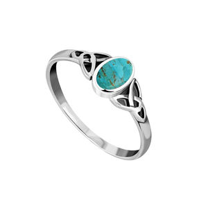Trendy Natural Blue Copper Turquoise Knot Ring 925 Sterling Silver Bohemian Navajo Jewelry Handmade Gemstone Engagement Wedding - Product Image 3