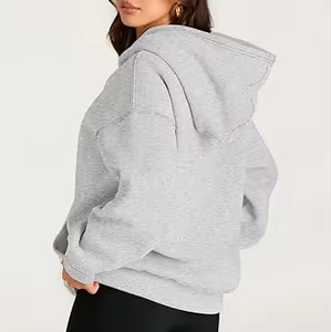 เสื้อฮู้ดผู้หญิงผ้าคอตตอนบุผ้าคอตตอนระบายอากาศได้ดีเสื้อลำลองแนวสตรีทเสื้อฮู้ดไหล่ตกเป็นมิตรต่อสิ่งแวดล้อม - Product Image 4