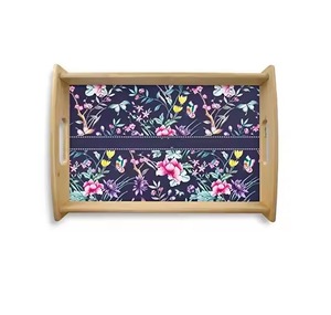 Plateau en bois émaillé sur le thème nautique, un plateau en bois d'inspiration côtière avec un imprimé nautique charmant - Product Image 4