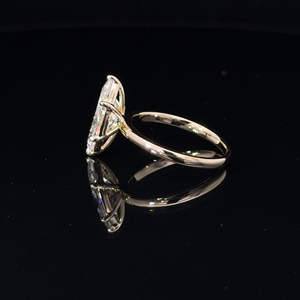 Bijoux fins, bague de mariage de luxe pour femme en argent plaqué 14 carats, certifiée IGI, or jaune, diamant de laboratoire taille marquise 1CT 2CT 3CT - Product Image 3