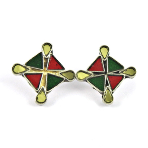 Wholesale New Custom Enamel Women Fashion Stud Earrings 925 Sterling Silver Inlay <b>Handmade</b> <b>Jewelry</b> Wholesaler Manufacturer India - Product Image 1