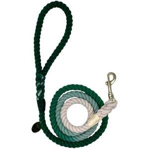 Correa para Perro Hecha a Mano con Cuerda de Algodón Verde Degradado, Diseño Sólido Trenzado, Arnés para Perro Bonito, Material Ecológico para Paseos Caninos - Product Image 1