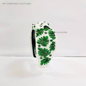 Diademas casuales con cuentas aleatorias Diadema anudada Diadema con cuentas adornadas a mano con abalorios indios - Product Image 4