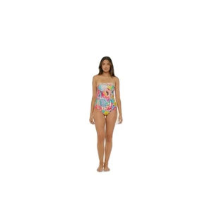 Traje de Baño de Una Pieza Estampado para Mujer OEM, Monokini sin Tirantes, Fabricante Mayorista - Product Image 1
