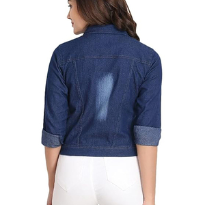 Nuevos pantalones vaqueros recortados Vintage para mujer, abrigo liso con botones de un solo pecho, ropa de abrigo informal con Top corto para verano e invierno - Product Image 4