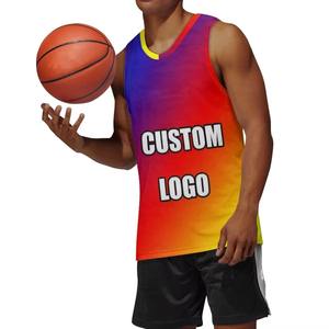2025 gilet de basket-ball Double face sublimation impression maillot respirant séchage rapide caractéristique nouveau bleu équipe uniforme pour l'été - Product Image 6