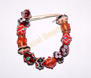 โคมไฟลูกปัดแก้วสีฟ้า5เส้นทรงกลม/ทรงกลมขนาด8นิ้วสำหรับทำเครื่องประดับและตกแต่งทำมือ - Product Image 1