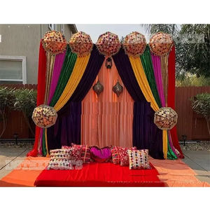 Décoration de scène de cérémonie de mariage punjabi, scène attrayante pour la soirée de mariage punjabi, scène colorée pour la fonction de Mehndi - Product Image 1