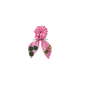 Beaded <b>St</b>. <b>Patricks</b> Green Clover Scrunchies Handmade Embroidery Hand Embellishments Seed Beads Fashion Party Women's - Product Image 1