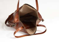 Bolso Tote de Cuero Crazy Horse Vintage Hecho a Mano ALBORZ TOT24, Logotipo Personalizado, Cuero Genuino, Cierre Metálico, Estilo Moderno, Portátil