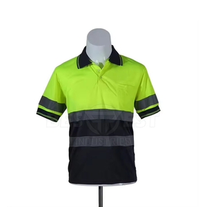 Polos à séchage rapide en polyester respirant uniforme de travail réfléchissant haute lumière pour les travailleurs - Product Image 4