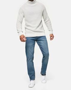 Jeans pour hommes de qualité d'exportation, logo personnalisé, style denim délavé, coupe droite, jambe large, taille plus, jeans baggy personnalisés pour hommes - Product Image 6