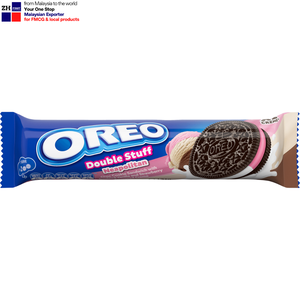 Oreo สองอย่างอย่างแซนด์วิชคุกกี้ช็อคโกแลต131กรัมบิสกิตสตรอเบอร์รี่วานิลลามอลมอนเดเลซมาเลเซียราคาถูก - Product Image 1