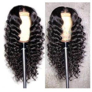 100% naturel brut indien cheveux faisceaux fermeture ensemble dentelle péruvienne frontale doux haut qualité léger eau profonde vague corps vague - Product Image 1