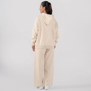 Ensemble de survêtement décontracté en molleton pour femme, sweat-shirt à capuche surdimensionné brodé uni personnalisé, jogging 2 pièces, vêtements de détente d'hiver - Product Image 3