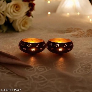 Bougeoir en métal en laiton écologique de qualité supérieure pour l'ambiance spirituelle du festival Diwali à la maison - Product Image 2
