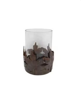 Antique Design Indoor Metal <b>Candle</b> Stand Hand Carved Shaped Premium <b>Candle</b> Holder Metal <b>Flower</b> Cover Glass Hot Selling Christmas - Product Image 1