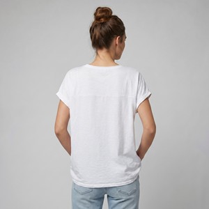 T-shirt ampia con coulisse e stampa floreale con decorazioni dorate, 50% cotone, taglia unica (taglie 38–46) - Product Image 2