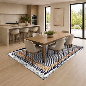 Tapis de salon en chenille gris argenté contemporain abstrait imprimé numériquement, lavable en machine, antidérapant, vente en gros RUGS DEPOT LXDP-1039 - Product Image 4