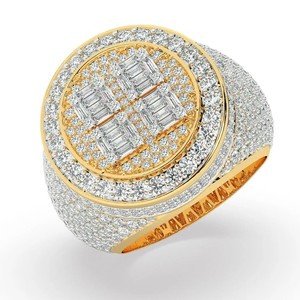 IGI Certified Diamond Hip Hop Iced Out Fine <b>Rings</b> 14k 18K Yellow Gold VVS Moissanite Baguette Cut Diamond <b>Ring</b> For <b>Men</b> Women - Product Image 1