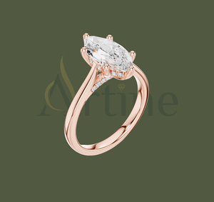 Bijoux terreux Bague de fiançailles solitaire Moissanite en or 14 carats pour femme - Product Image 1
