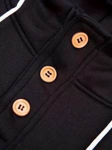 High Quality Oversized Men's 1/4 Quarter Button Pullover Hoodies Heavy <b>Vintage</b> <b>Sweatshirts</b> Plain Streetwear Wholesale - Product Image 5