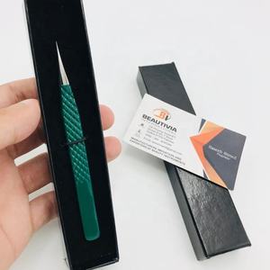 Pinzas de extensión de cejas y pestañas de acero inoxidable sostenible de alta calidad Diseño de punta de volumen puntiagudo con etiqueta privada - Product Image 6