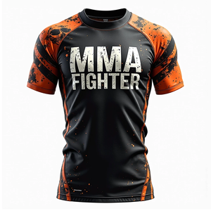 BJJ MMA sublimé Rash Guard No Gi Jiu Jitsu Combat Sports Gym Workout Athlétique Performance Vêtements d'entraînement - Product Image 1