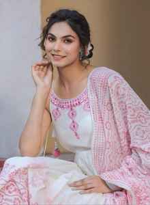 Femme Vêtements de Fête Designer Entièrement Cousu anarkali Kurta Avec Pantalon Beau Dupatta 3 Pc Ensemble au Prix de Gros - Product Image 3