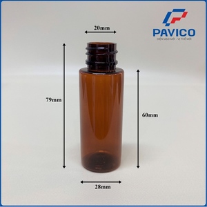 Botella Cilíndrica de Plástico PET Marrón de 30 ml y 20 mm, 6.5 g, para Medicamentos Líquidos, con Tapa de Rosca (Color Personalizado) - Product Image 3