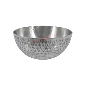 Vaisselle et vaisselle personnalisables en relief de bol de fleur en métal moderne du milieu du siècle et technique polie de vente chaude - Product Image 1