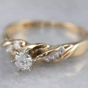 แหวนหมั้นเพชรโมอิส0.20CT สำหรับเป็นของขวัญแต่งงาน925เงิน - Product Image 1