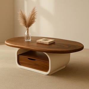 Table basse en bois massif en gros, table d'appoint moderne, décoration de salon, table sculpturale, matériau en bois massif, décoration de la maison, meubles - Product Image 1