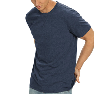 Camisetas de moda de poliéster/algodón para hombre, ropa de punto de verano, patrón sólido, impresión Digital, logotipo de Color personalizado, la mejor calidad - Product Image 2