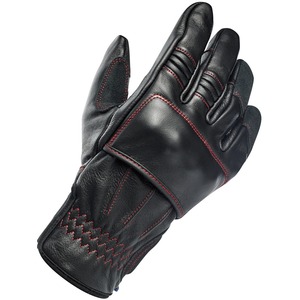 Invierno piel de oveja liso motocicleta carreras Color negro Redline suave cómodo guantes ajustables para hombres - Product Image 4