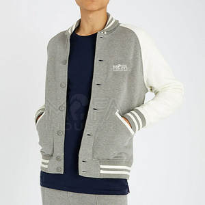 OEM personalizado Letterman chaqueta para los hombres cuerpo de lana, Mangas de cuero, letras bordadas y logotipos a granel de la fábrica de suministro - Product Image 4