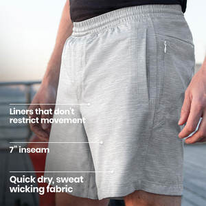 Shorts de sport pour hommes, respirants, séchage rapide, polyester/nylon, fermeture à cordon, couleur et logo personnalisables - Product Image 3