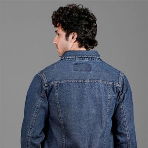 Chaqueta vaquera informal para hombre, chaqueta vaquera cómoda y versátil, perfecta para atuendos informales y actividades al aire libre - Product Image 1